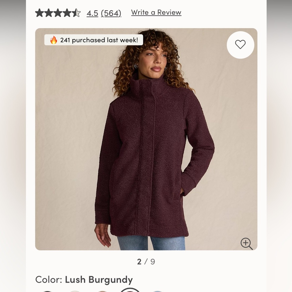 NWT Lands End Boucle Jacket Size Large (14-16) in Purple/Eggplant color